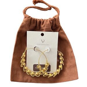 VESTOPAZZO Peacock Circle Earrings Gold Plate.